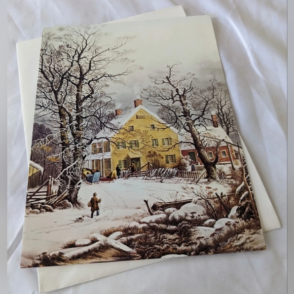 Winter In The Country - A Cold Morning Christmas Cards Set of 8 - NEW - Picture 1 of 8